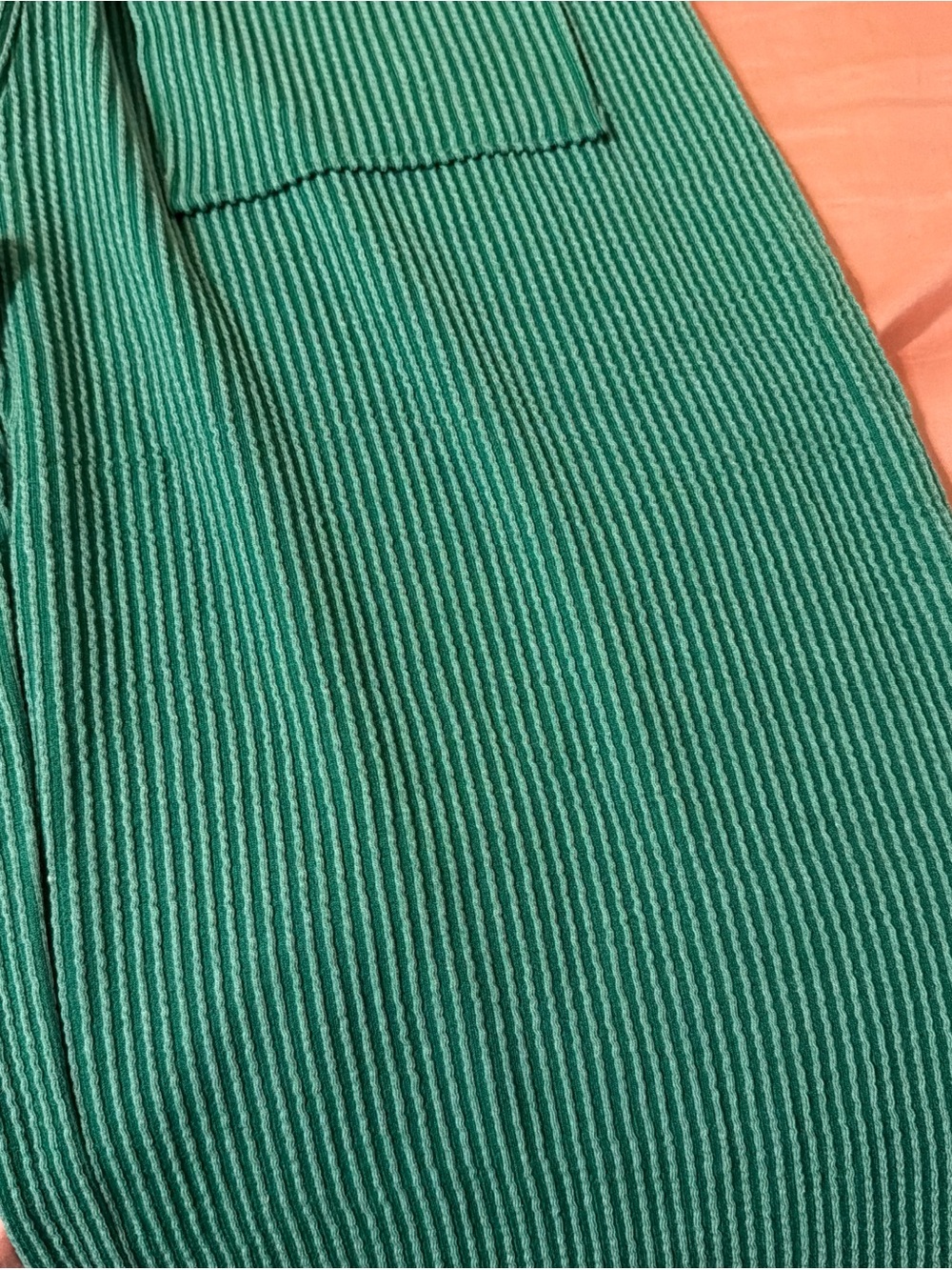 MINA MONROE Green Ribbed Button Pants Set - Picture 4 of 6
